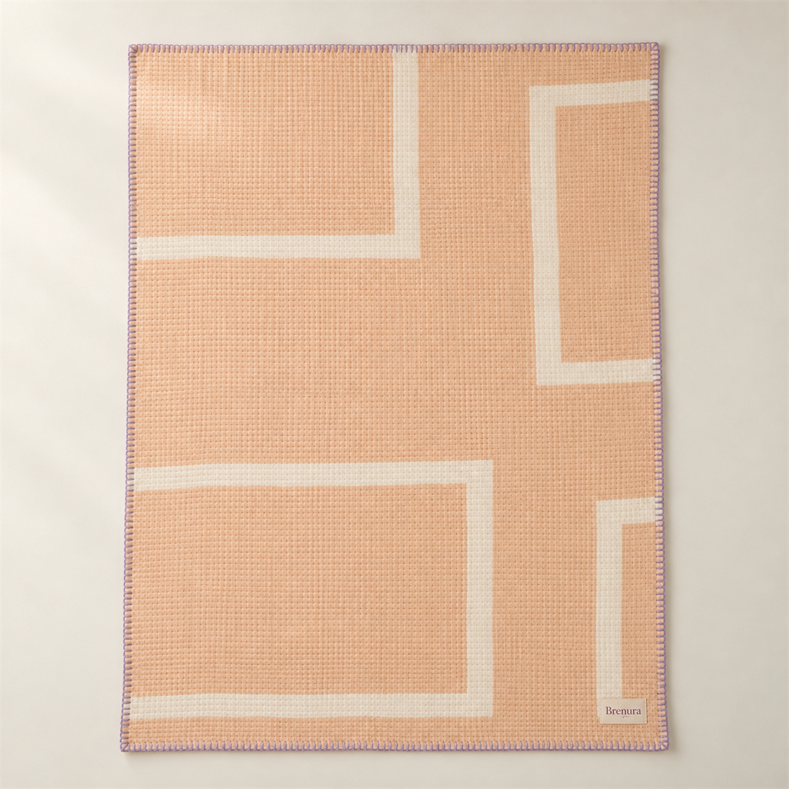 Brenura Peach Line Throw folded product view